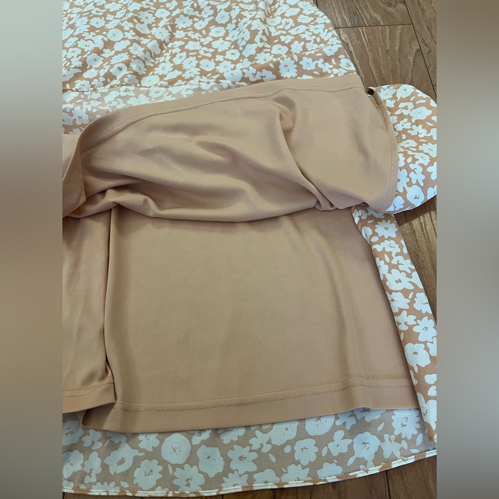 NWT Lulu’s x Lush Small Timeless Touch Peach Floral Print A-Line Midi Dress - Picture 5 of 16